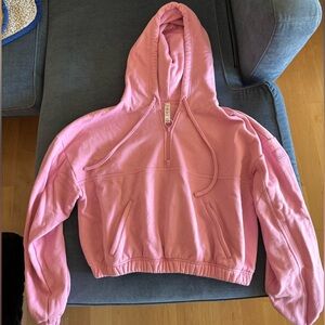 ALO Yoga Women's Pink Hoodie Cropped Sweater